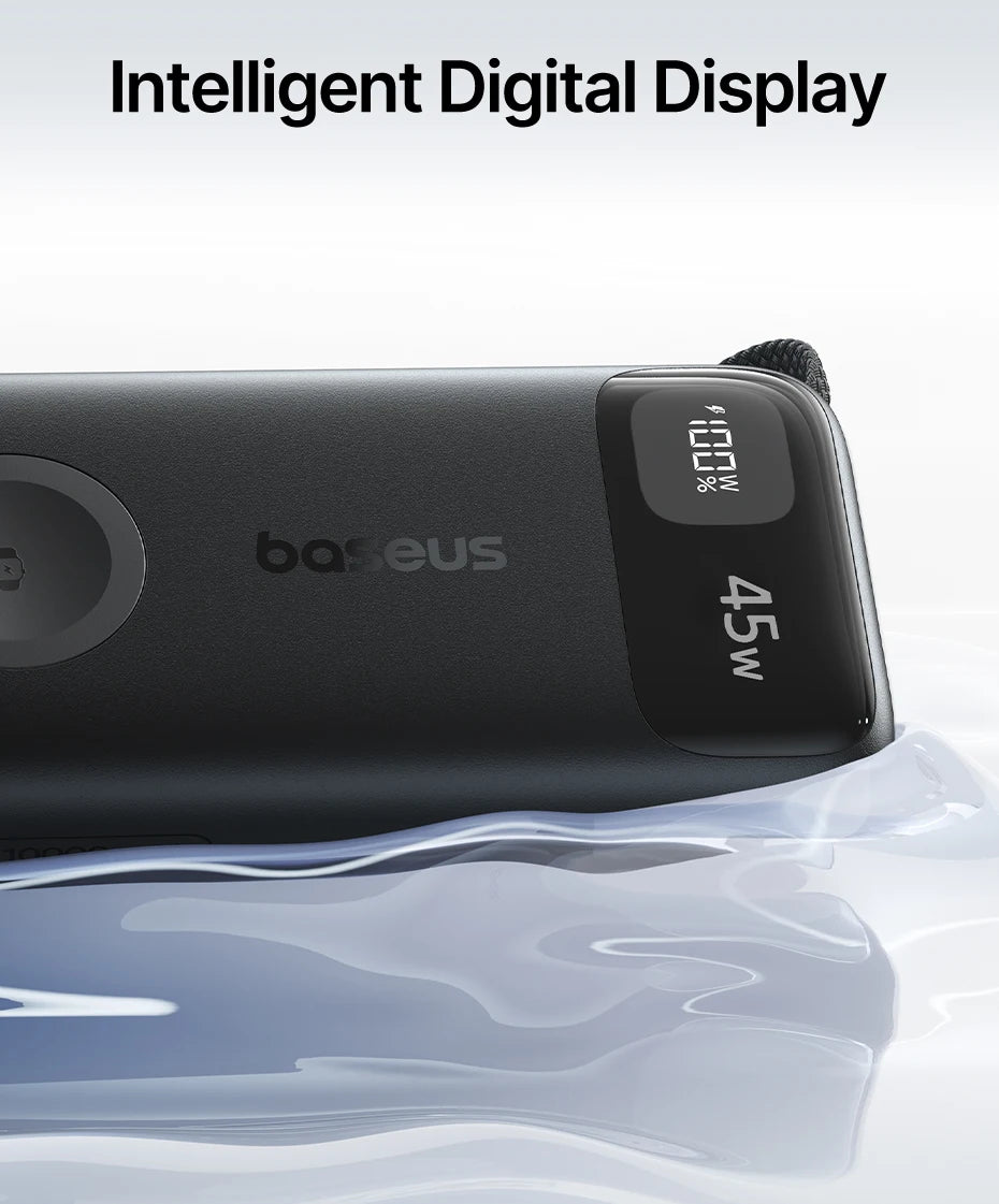 Baseus 45W 10000mAh Power Bank with 5W Magnetic Wireless Charging for iWatch & AirPods External Battery For iPhone 17 16 Pro Max