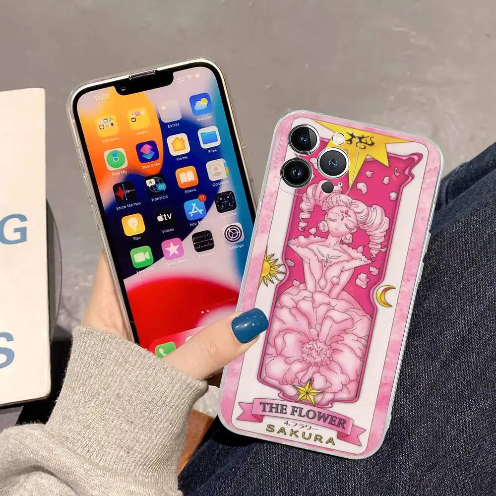 Card Captor Sakura Cartoon Phone Case Phone Case For IPhone 17 16 15 Plus 14 13 Mini 12 11 Pro Max Soft Shell Cover
