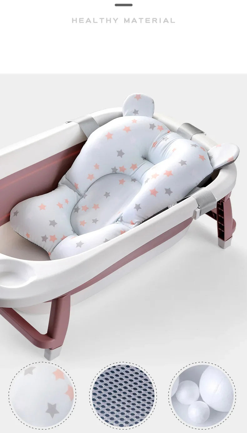 Baby Bath Seat Support Mat Shower Safety Tub Pad Newborn Bathtub Recliner Infant Anti-Slip Soft Comfort Body Cushion Baby Stuff