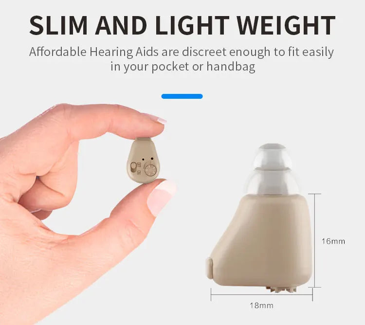 USB Charging Mini Ear Canal Hearing Aids - Lightweight, Adjustable Volume, Clear Sound Quality, Portable Comfortable