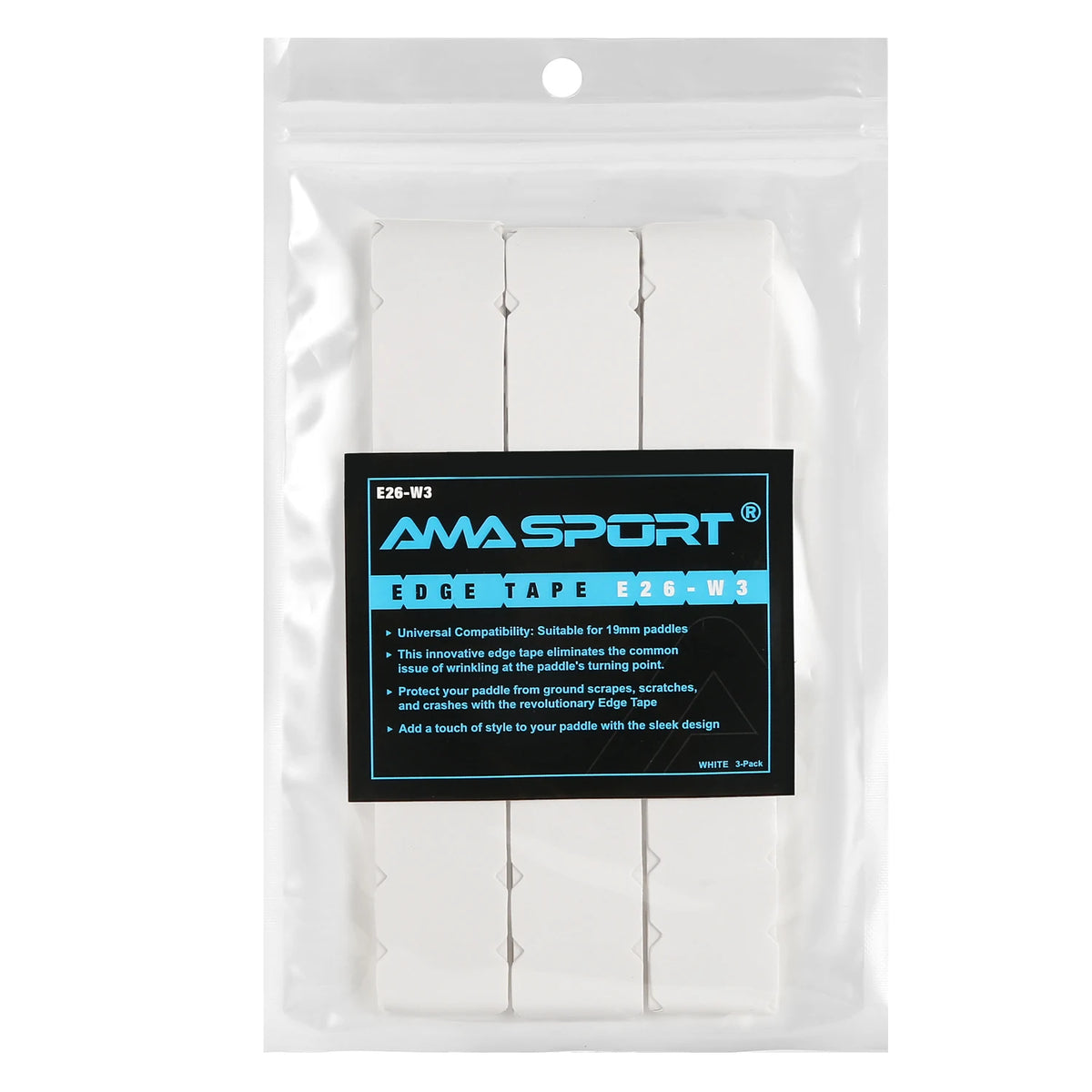 AMASPORT Pickleball Paddle Protection Tape 20mm/23mm/26mm  for 13mm/16mm/19mm Paddle-Navy Blue-Pickleball Edge Euard Tape