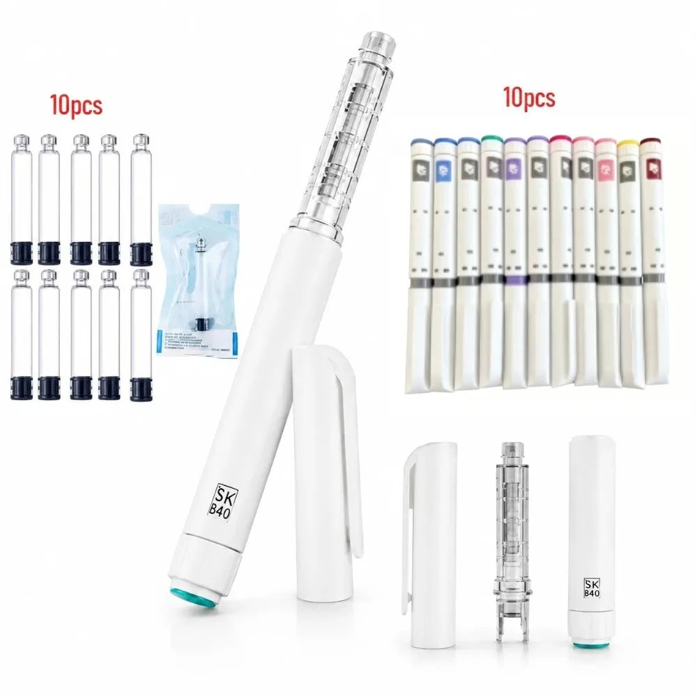 Hot Sale 10PCS Set 60IU Plastic Disposable Injection Pen With 3ml Glass Vial 31G 8MM Needle for Daily Tattoo Pen Use