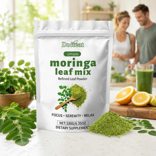 Moringa Oleifera Leaf Powder 180g with Vitamins A & C Calcium Iron, Green Superfood Daily Nutrition Supplement