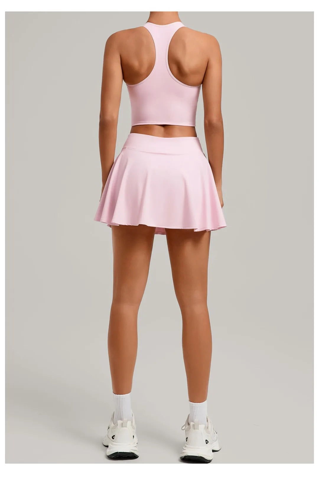 Women's Tennis Skirt Sets Golf High Waist Hip-lifting Anti-Exposure Pokets Fitness Running Sports Beauty Back Vest Workout Suits