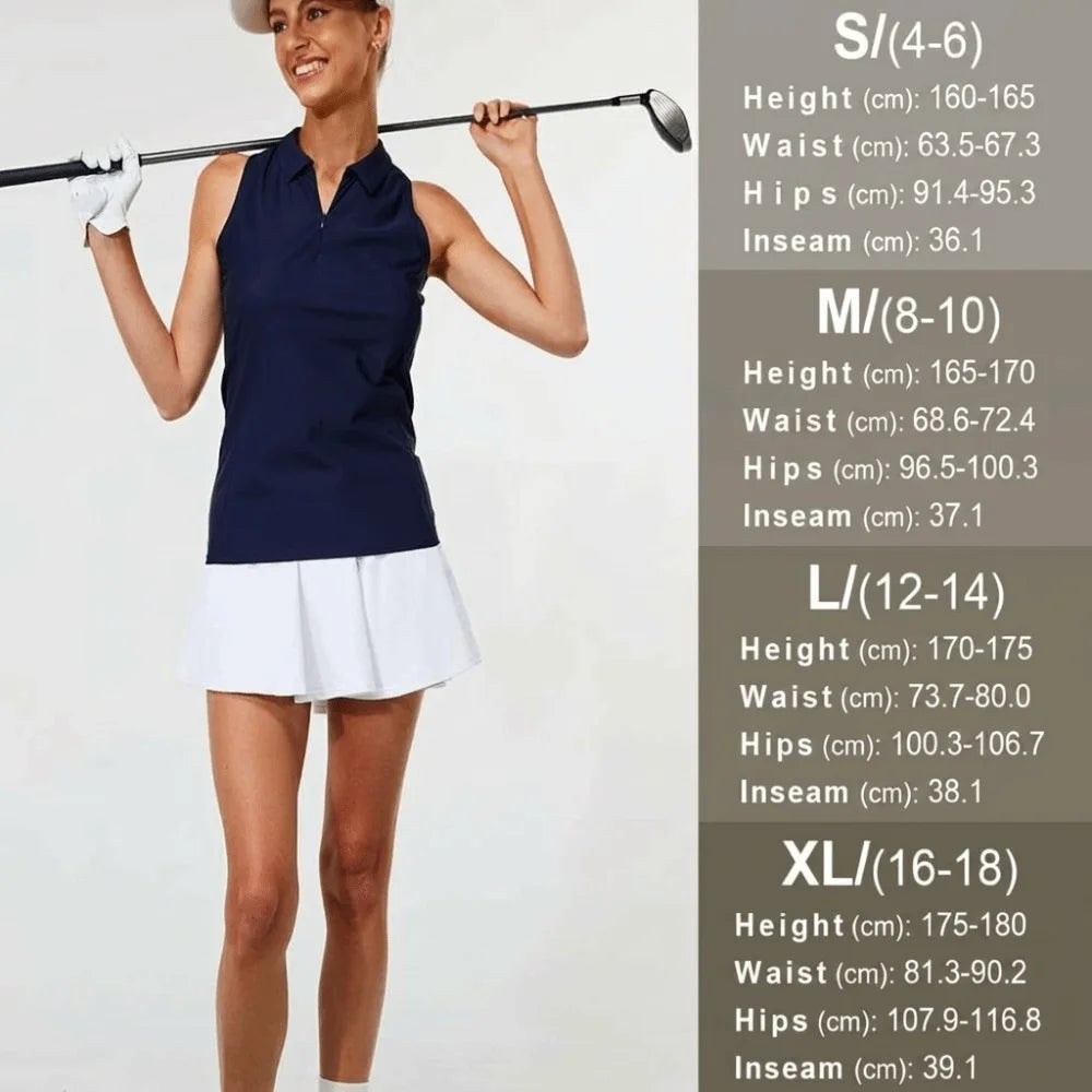 Pleated Tennis Skirts with Shorts Pockets Tummy Control High Waisted Skirts Built-in Shorts Moisture Wickin Running Skirts