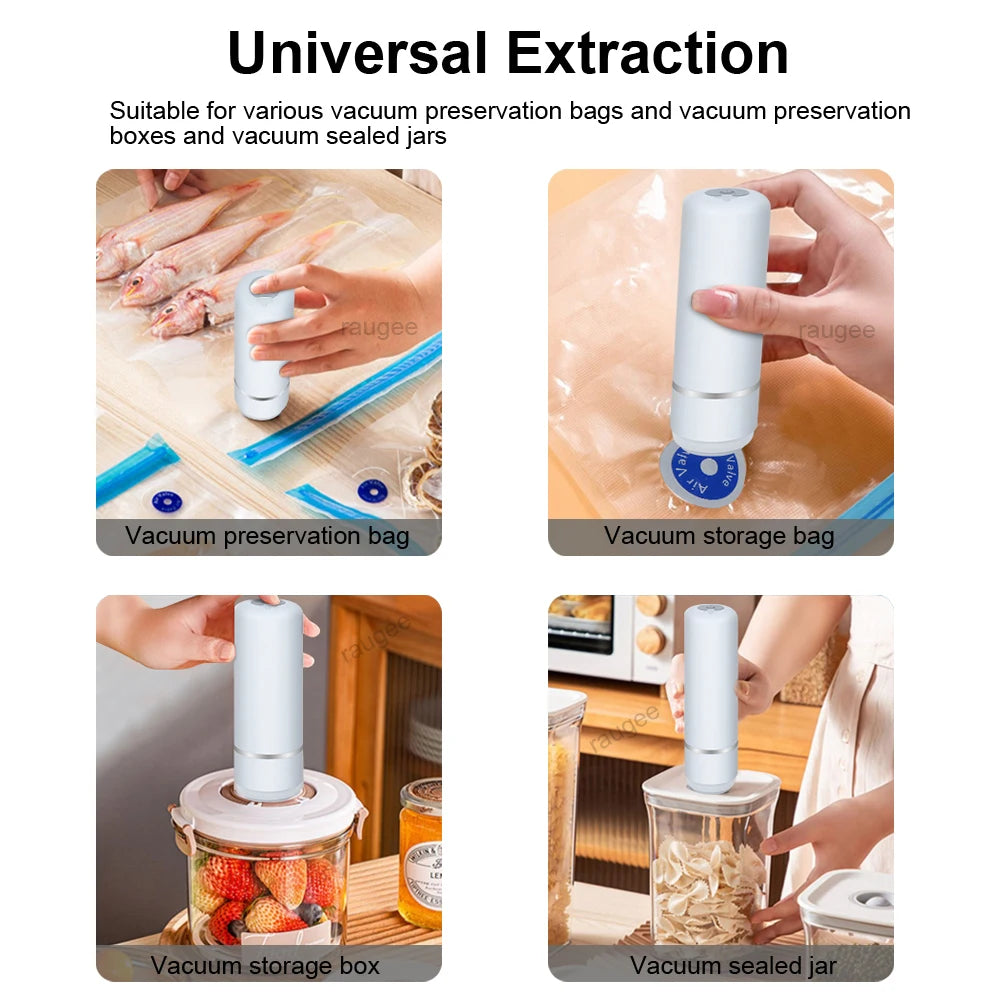 Vacuum Sealer Pump Electric Air Pump for Food Fresh-Keeping Vacuum Sealed Storage Bag Automatic Vacuum Compression Machine