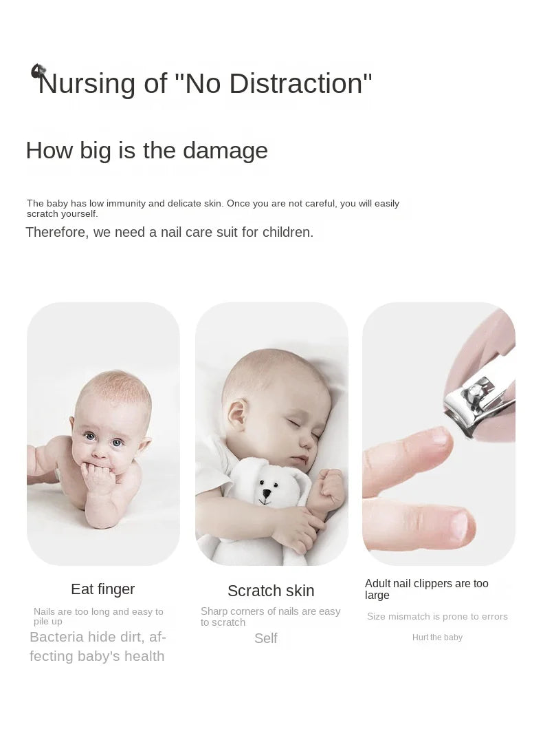 Baby Nail Clippers Newborn Baby Nail Clippers Set Children's Nail Care Supplies Anti-pinch Nail Clippers
