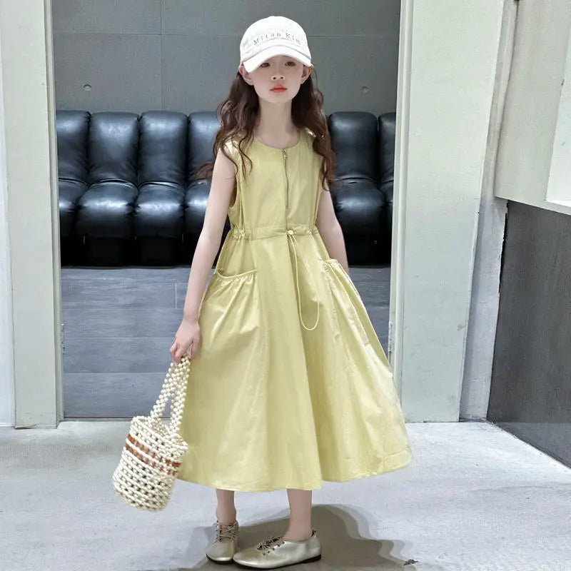 Sleeveless Girl Costume Girls Dresses 10 To 14 Years Old Dress Young Sets for Children Elegant 11 12 Princess Women's Party 6 8