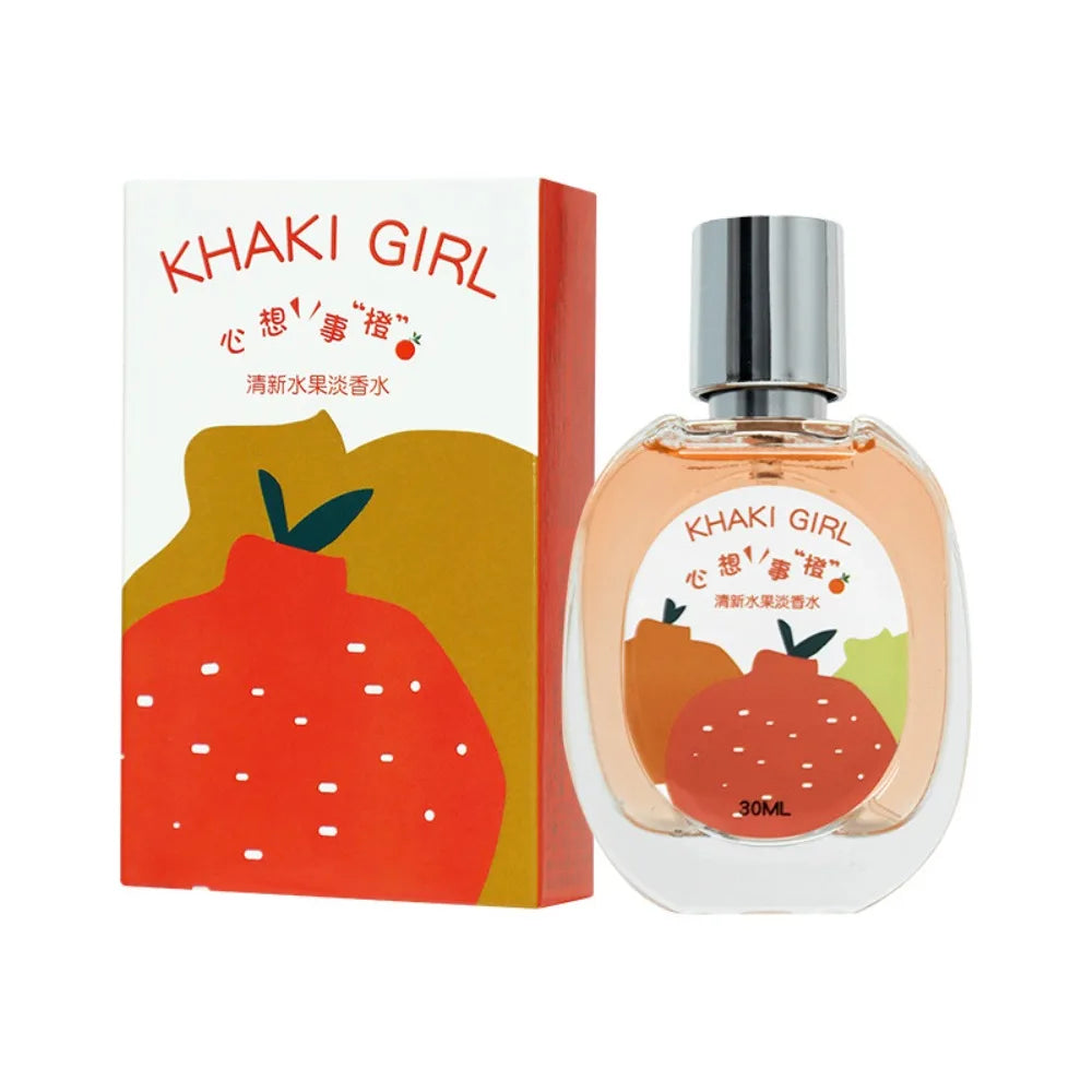 Young Girl Fruity Fragrance Women Perfume Light Long Lasting Sweet Scent of Grape Strawberry Orange 30ml Portable Fruity Perfume