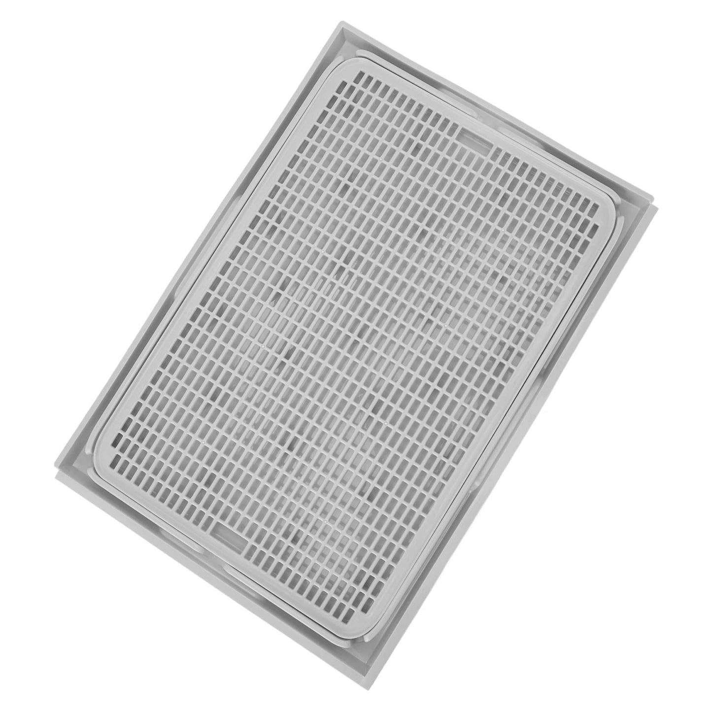 Cat Litter Mat Plastic Double Layer Washable Cat Litter Box Anti Slip Bottom 41x28cm Spacious Cat Litter Catcher Mat
