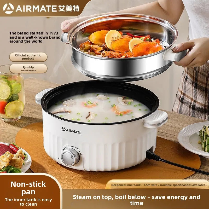 Airmate Electric Cooker Multifunctional Steaming Boiling Frying Pot for Home Dormitory Noodle Cooking Hot Pot