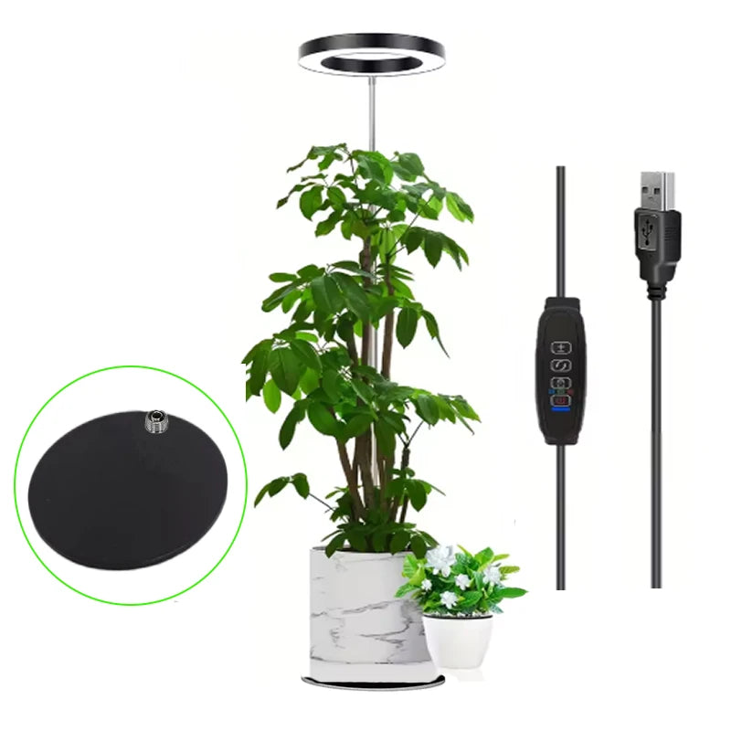 72 Leds Height Adjustable LED Ring Grow Lights Indoor Plants Full Spectrum Large Plant Light for Indoor Plants USB Growing Lamp