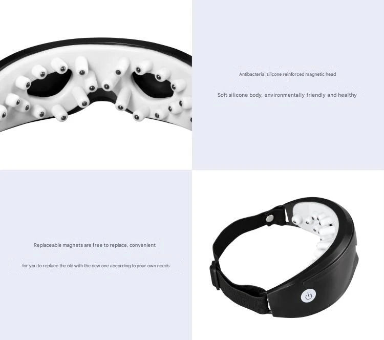 Eye Massager with 9 Modes and Multi Frequency Vibration 22 Magnets for Eye Massage Caring for Eye Health and Safety Materials