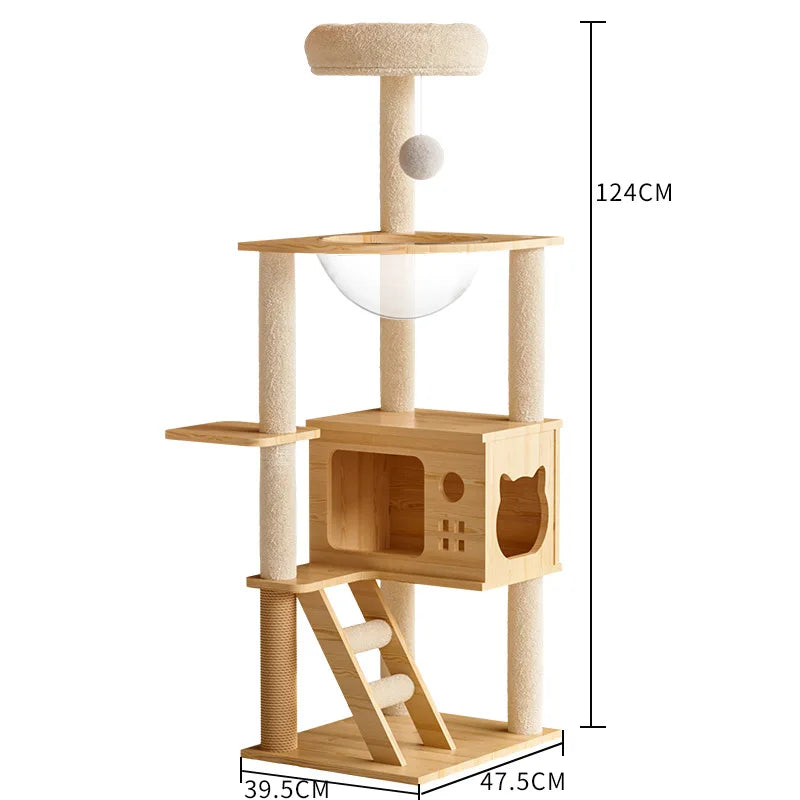 Cat climbing frame, cat villa, cat nest, cat scratching board, cat tree, pet cat toy, pet spacecraft, universal for all seasons