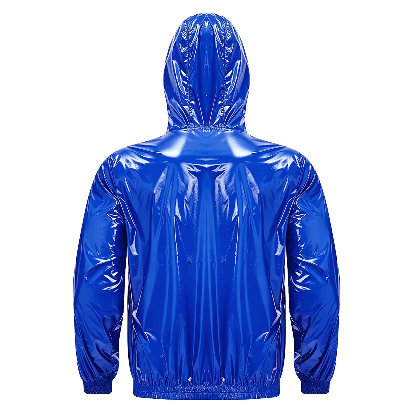 Men Waterproof Hooded Trench Jacket Long Sleeve Hood Outerwear Windbreaker Raincoat fo Hiking Fishing Biking Thermal Windbreaker