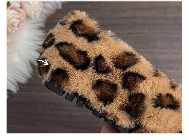 Women's Shoes 2025 New Style Warm Mink Wool Fleece Soft-soled Bean Shoes, Plus-size Women's Shoes43 Mom Shoes Luxury Shoes Women