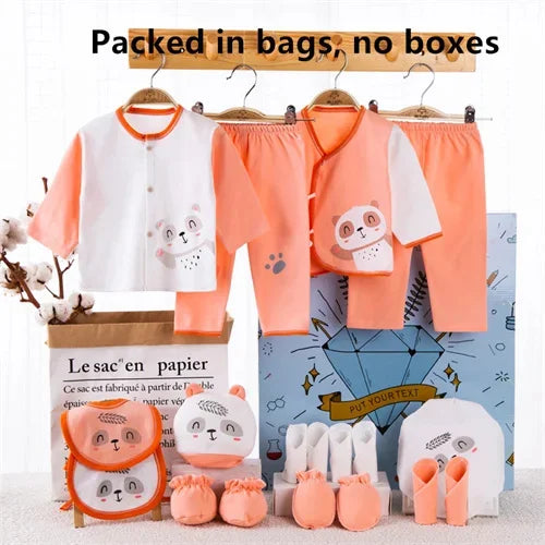 18piece/lot Newborn Baby Clothes For Girls Boys Sets New born Hat Bib 100% Cotton Infant Spring Autumn Soft Boy Clothing