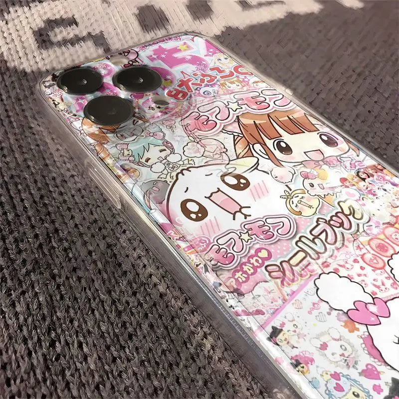 Cute Japanese Anime Pattern Phone Case For iPhone 17 16 15 14 13 12 11 Pro Max XR XS MAX 7 8 PLUS MINI INS Transparent Cover