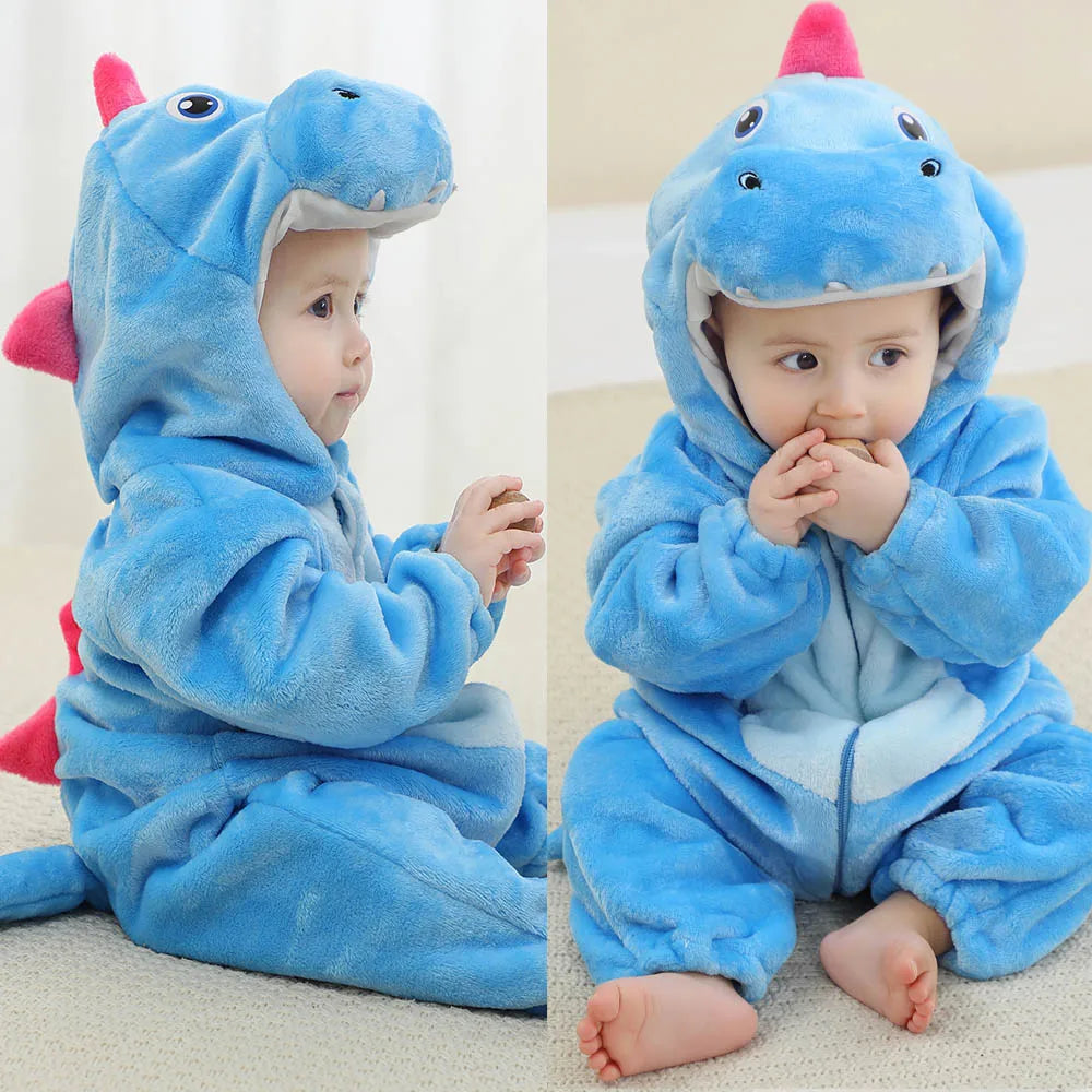 Autumn Winter Cartoon Style Winter Long Sleeve Baby Boys Girls Rompers Toddler Kids Playsuit Jumpsuits Baby Clothes Child Onesie