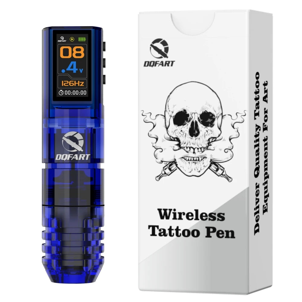 DQFART Hot Poseidon Wireless Tattoo Machine Pen 3Styles 6Colors 1600mAh Safe Professional Artists Creative Designs Beginner
