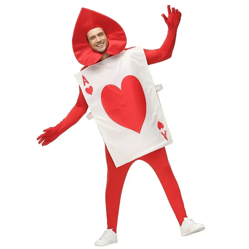 Halloween Playing Cards Heart Costume Adult Children Alice in Wonderland Stage Performance Costume Suit