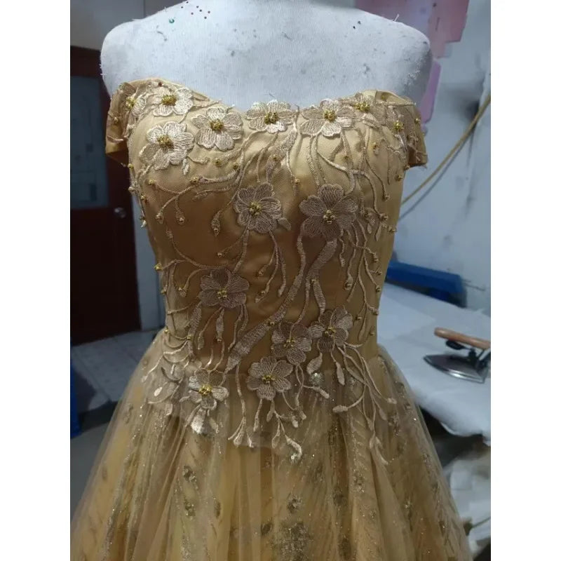 High Quality Women's Luxury Wedding Dress Dress Fashion One Collar Long Puff Skirt European and American Women's Wear 2026