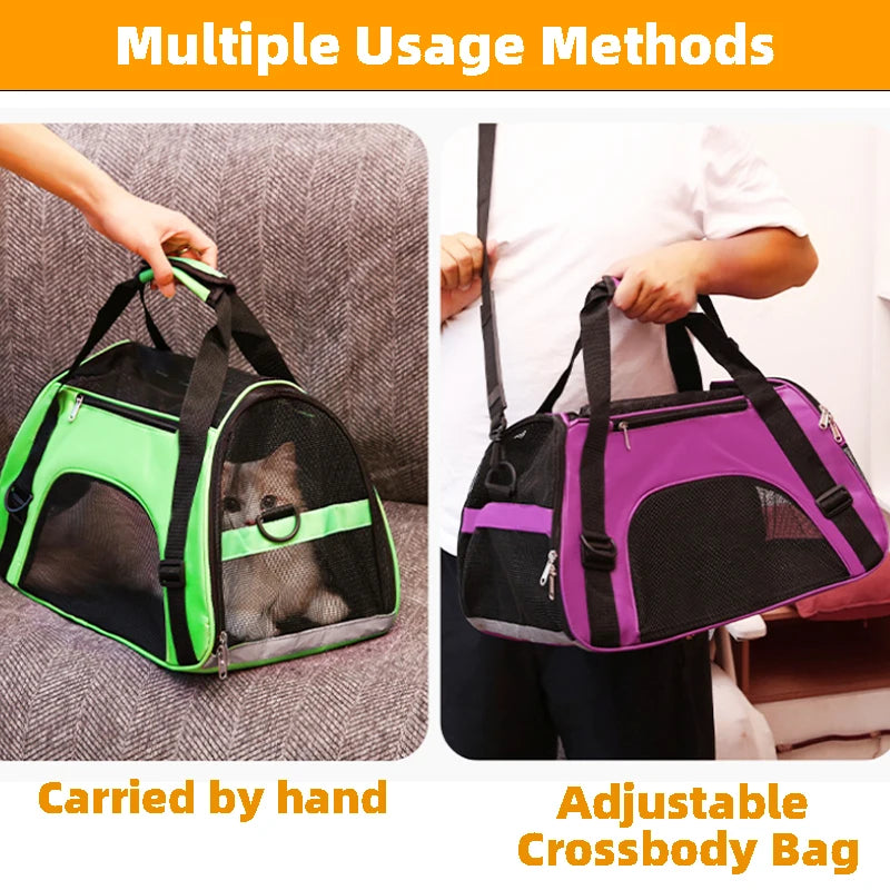 Outdoor Car Cat Travel Bag Portable Cat Carrier Dog Kitten Backpack Pet Handbag Breathable Mesh Cross Bag For Cat accessories