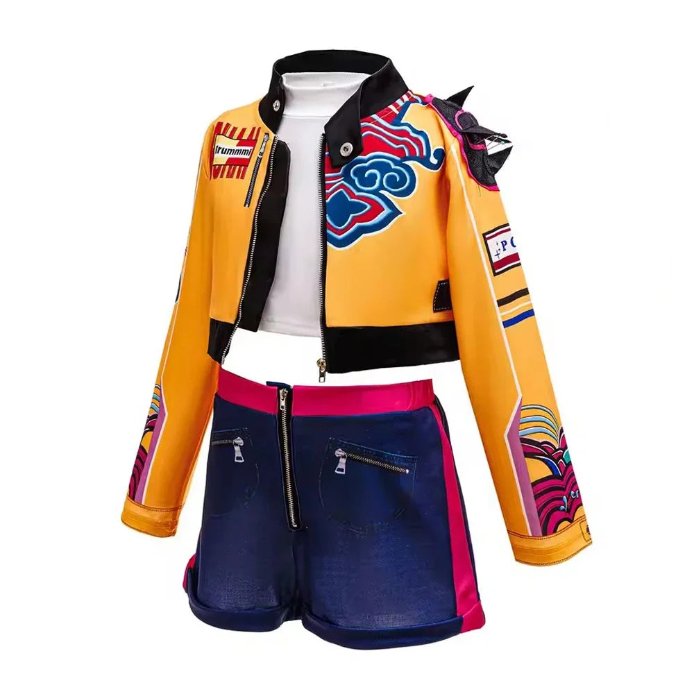 Girls Costume Cosplay Idol Group Kids Stage Outfit Halloween Costumes with Accessories
