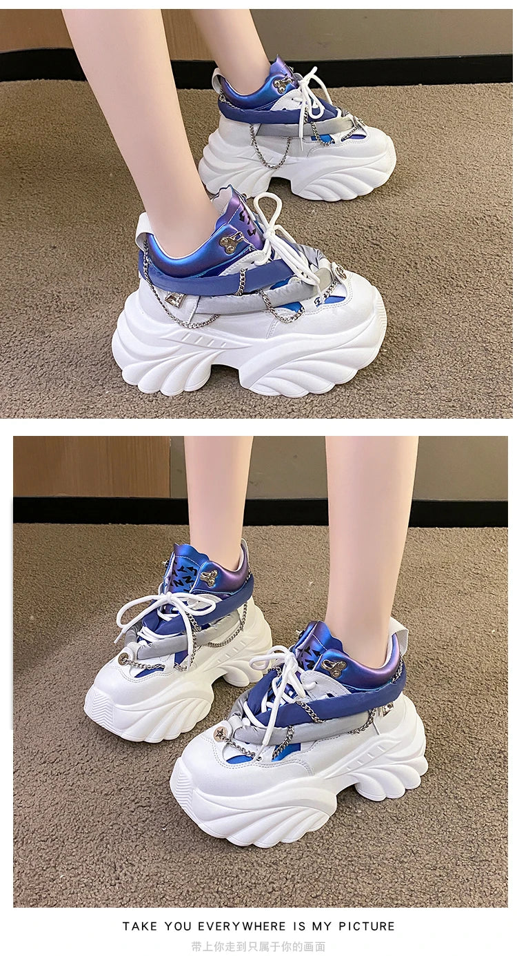 Lovely Kawaii Women sneakers wedge casual shoes woman sneakers women running shoes woman lace-up female sneakers Loafers Shoes