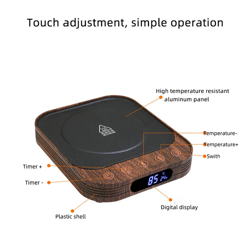 35W Electric Mug Warmer Cup Heater with 10 Gear Temperature Control Electric Hot Plate Warm Coaster Heating Pad 220V