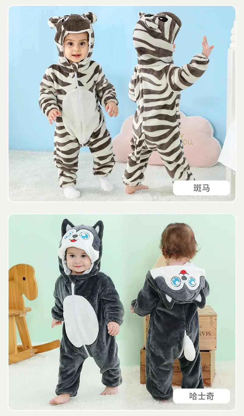 Newborn Baby Deer Animal Cartoon Romper Clothes Girls Pajamas Long Sleeve Hooded Onesies Infant Boys Costumes For Christmas