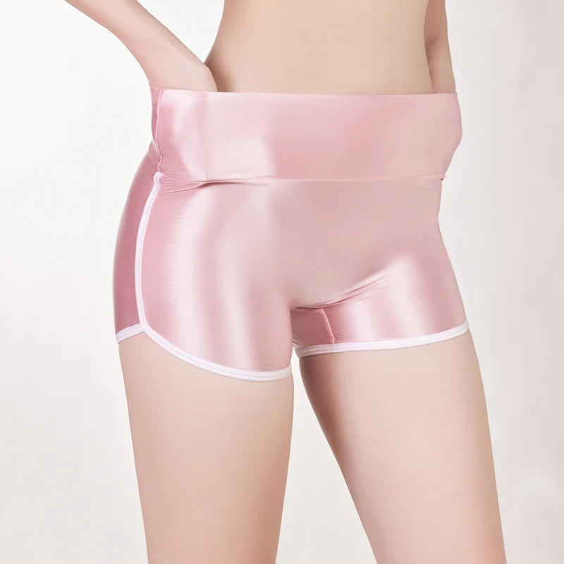 Women Sporty Shorts  Elastic Bodybuild Underwear Hip Lift High Waist Belly Boxers Flat Angle Leggings Sexy Tiny Hot Safety Pants