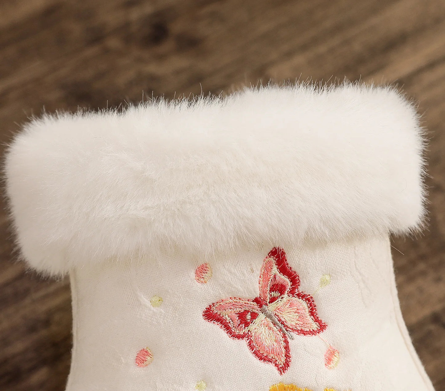 Winter Fashion Shoes Embroidered Fur Boots For Woman Bota Ancient Costume Botines Para Mujeres Hanfu Women's Boots Botas Mujer