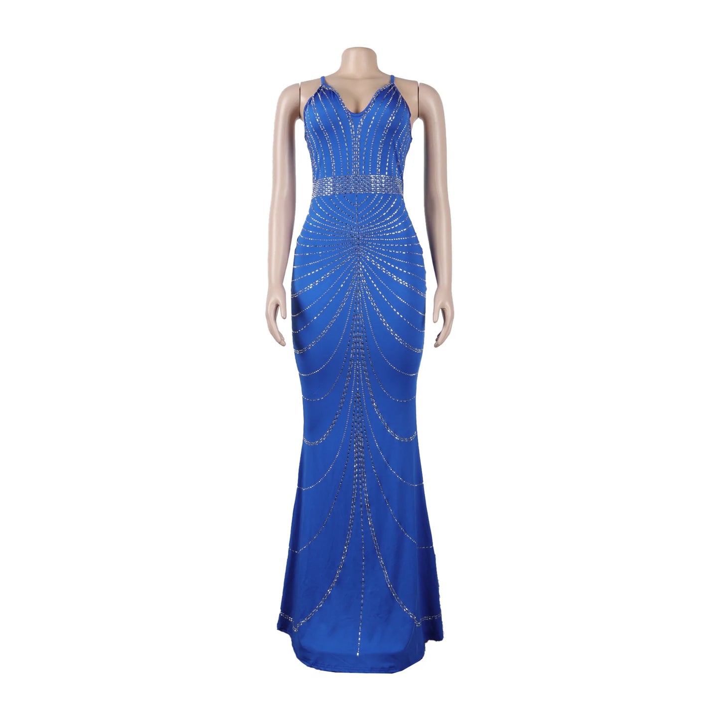 Sparkling Solid Color Hot Diamond Sheer Mesh Long Skirt, Elegant and Luxurious Spring Women's Cocktail Dress, Celebrity Clothing