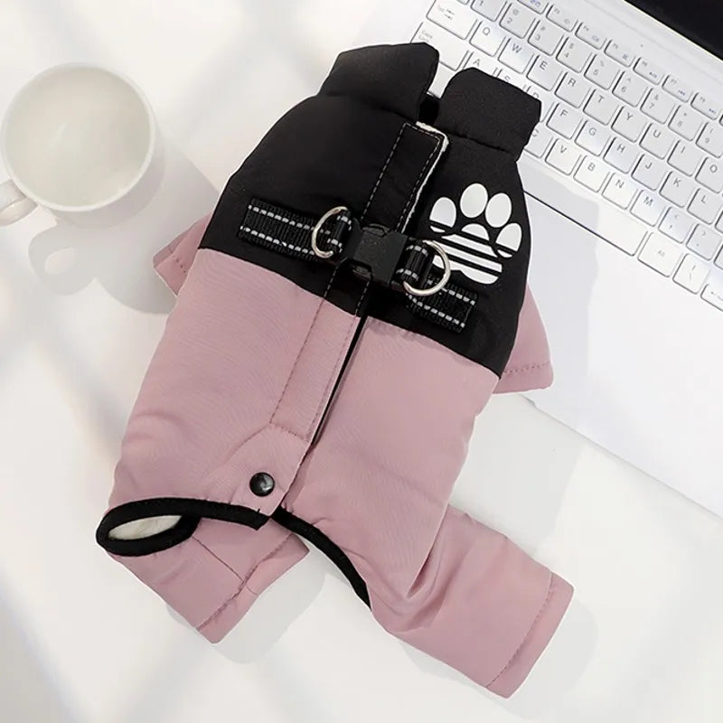Dog Jacket Waterproof Solid Puppy Winter Clothes Cotton Four Legs Pet Warm Coat Cat Clothing Chihuahua Bichon Dachshund Costumes