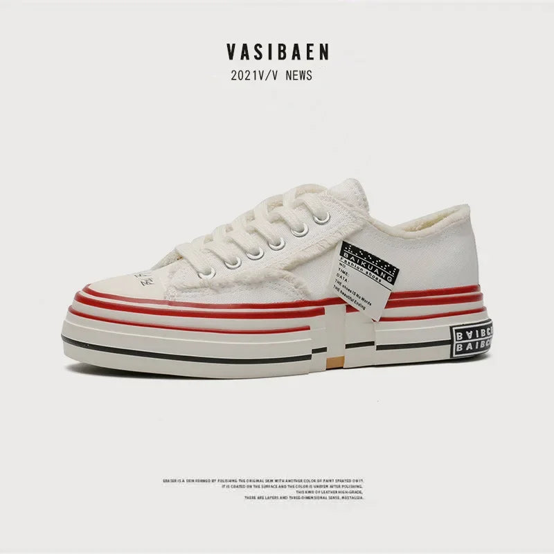 Men Vulcanized Shoe Thick Soles Increased Low Top Couple Shoe Canvas Shoe for Men Sneakers Tenis Masculino Zapatillas