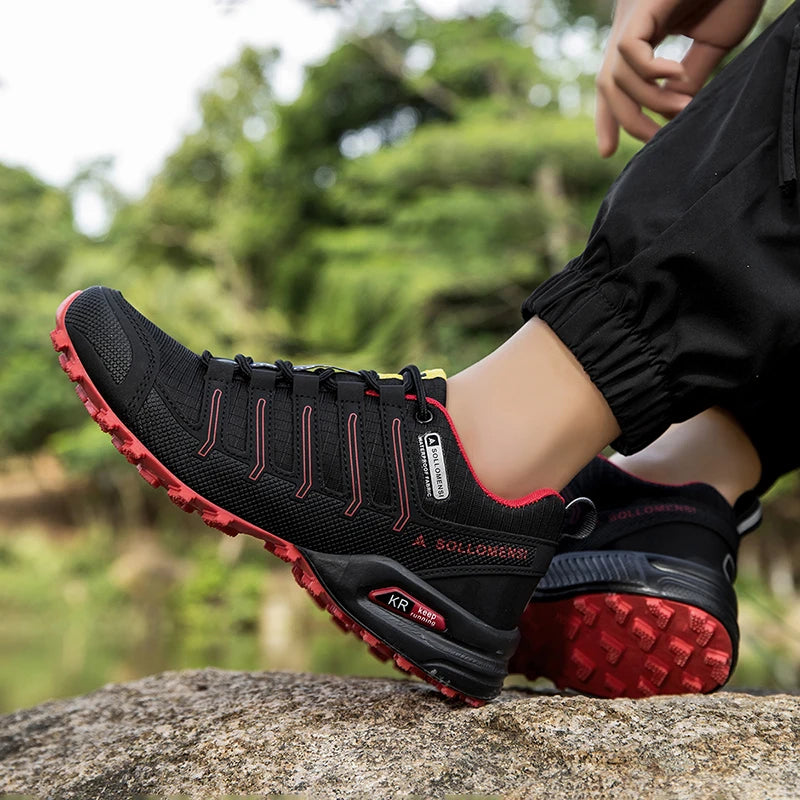 Men Shoes Men Casual Sports Shoes Outdoor Leather Hiking Travel Shoes Four Seasons Lightweight Breathable Mesh Walking Shoes
