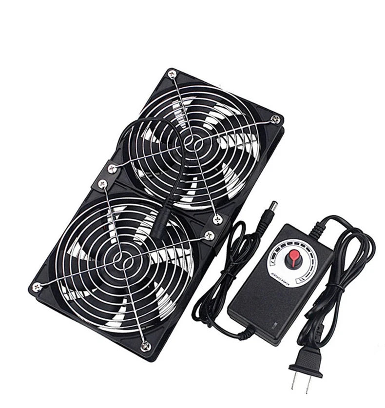 220V 12V Exhaust Cooling Fans with Controller 12cm for Workstation Cabinet Radiator Server Fan for GPU VGA Btc Machine Chassis