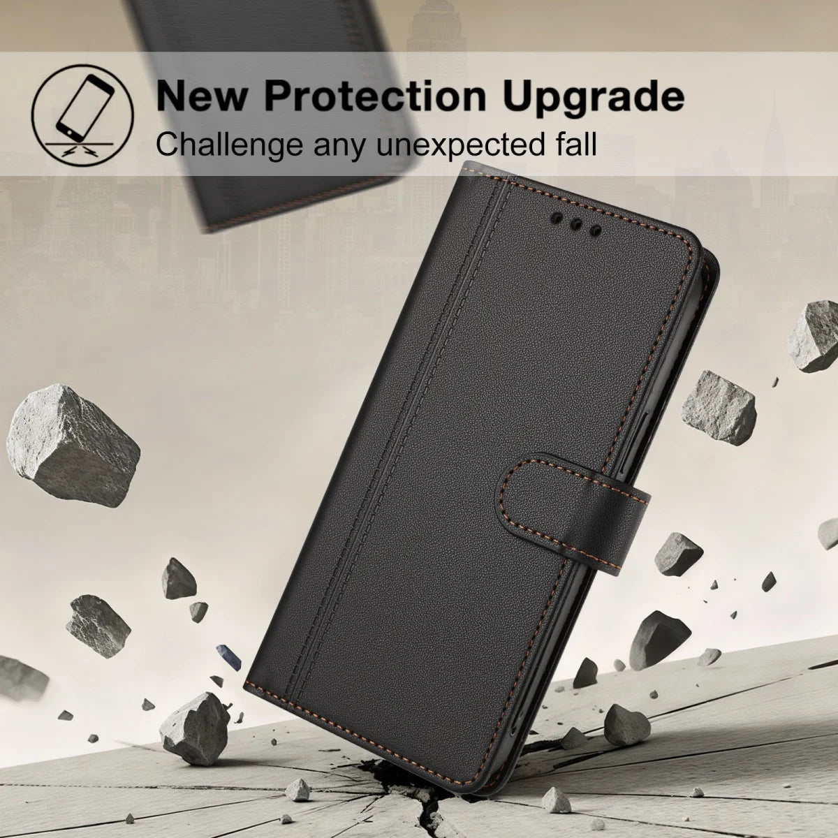 Luxury Premium Leather Wallet Case For iPhone 17 16 15 14 13 12 17 Pro Max Plus Air 17e 16e Wallet Card Slot Magnetic Flip Cover
