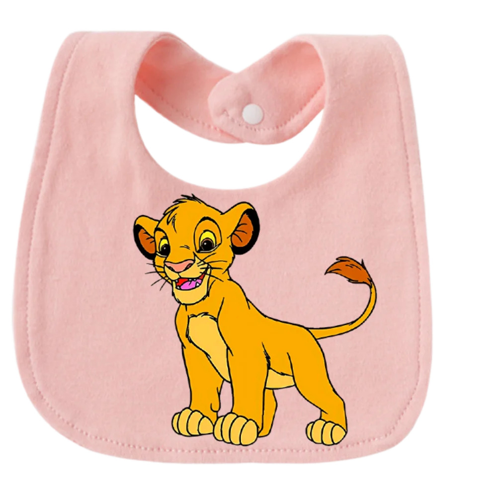 Little Lion King printed newborn bib Kawaii mother and baby feeding products weaning pacifier baby nipple and chain clip Newborn
