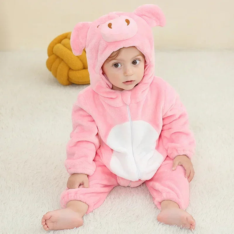 Newborn Baby Deer Animal Cartoon Romper Clothes Girls Pajamas Long Sleeve Hooded Onesies Infant Boys Costumes For Christmas