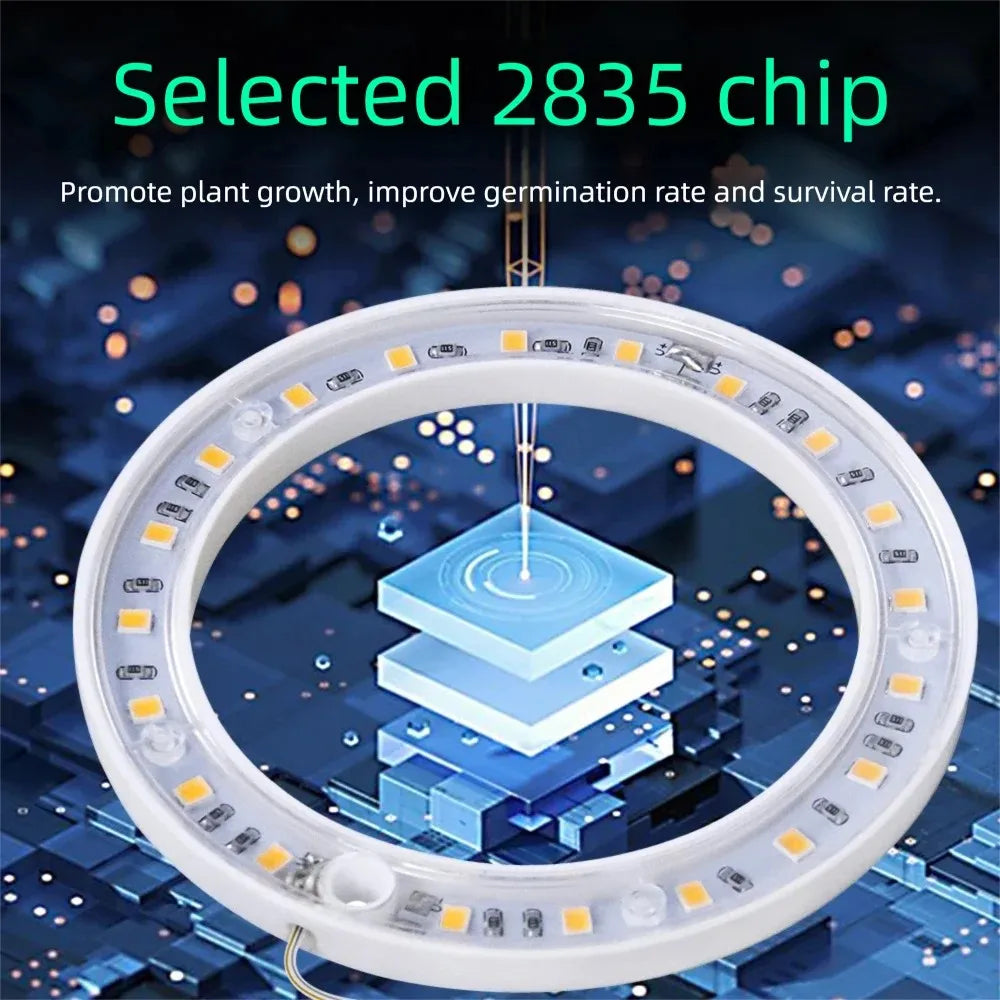 LED Grow Light Full Spectrum with UV IR Angel Ring Phytolamp DC5V USB for Indoor Grow Tent Planting