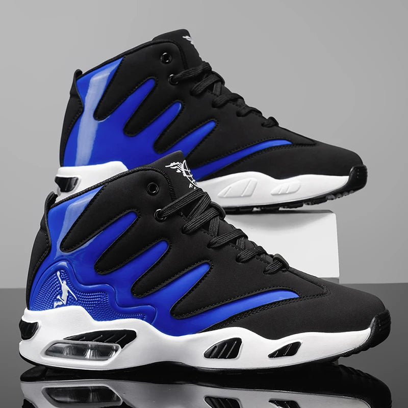 Men's High-Top Basketball Shoes Lace-Up Training Sneakers
