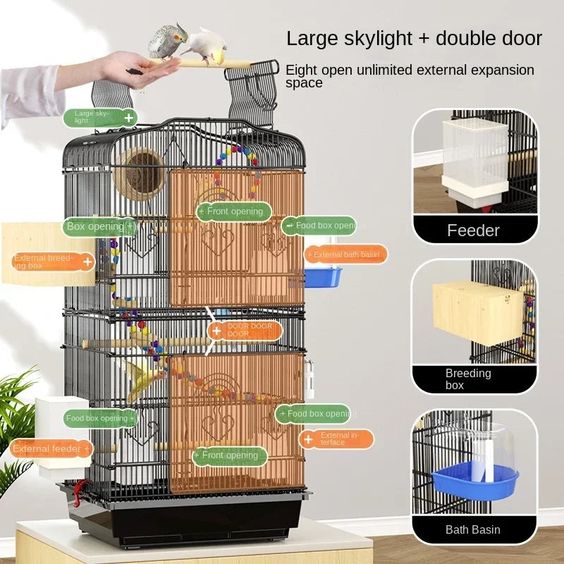 Hut Feeder Nest Bird Cage Parrot Carrier Breeding Villa Home Bird Cage Pigeon Luxury Oiseaux Accessoires Products Pet
