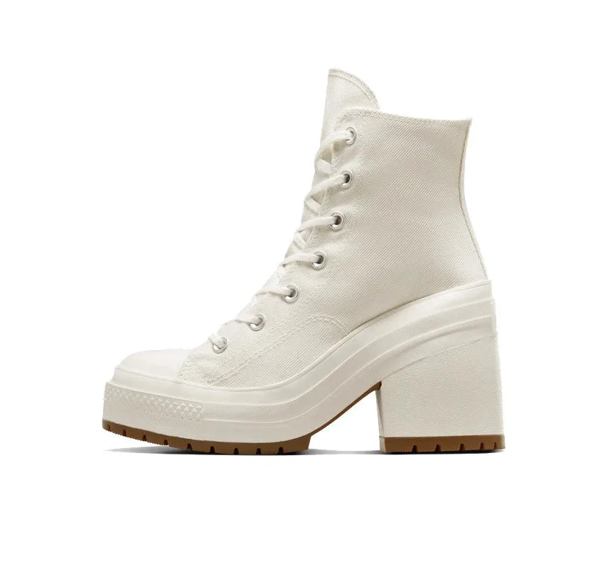 Women Platform Sneakers Designer Women Boots Fashion Outdoor Vulcanize Shoes Women High Top Canvas High Heels Plus Size 36-42