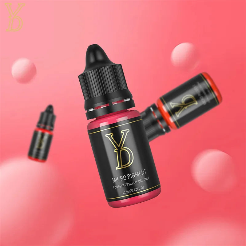 YDPMU 15 Colors Liquid Lip Pigment Tattoo Ink Professional Permanent Makeup Micropigmentation Beauty Lips Cosmetic Supply 12ML