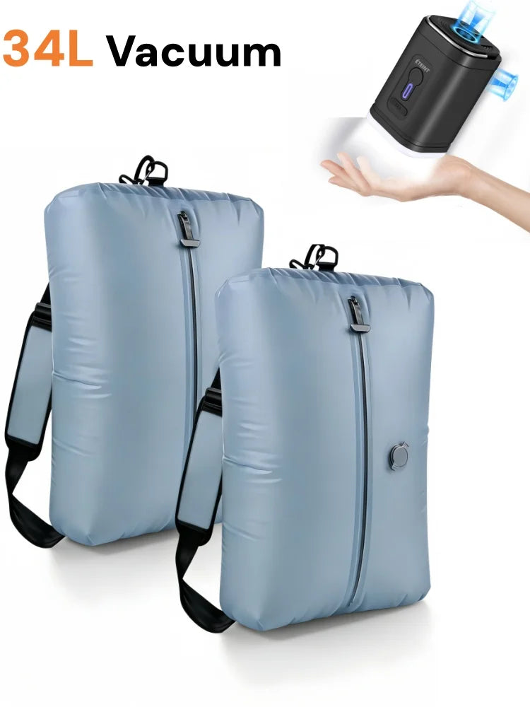 34L Vacuum Storage bags,Travel essentials suitcases Clothes organizer packaging bag practical compression packing cubes