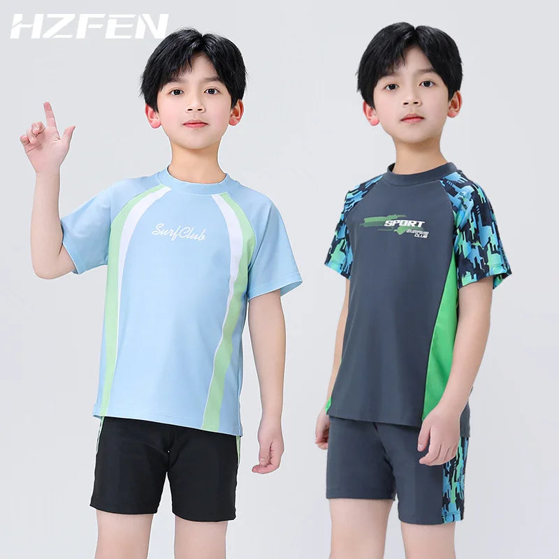 New Kids Swimsuit Medium Kids Baby Split Suit Swim Trunks Light Short Sleeve Beach Swimsuit Boys Swimsuit Swim Trunks Quick Dry
