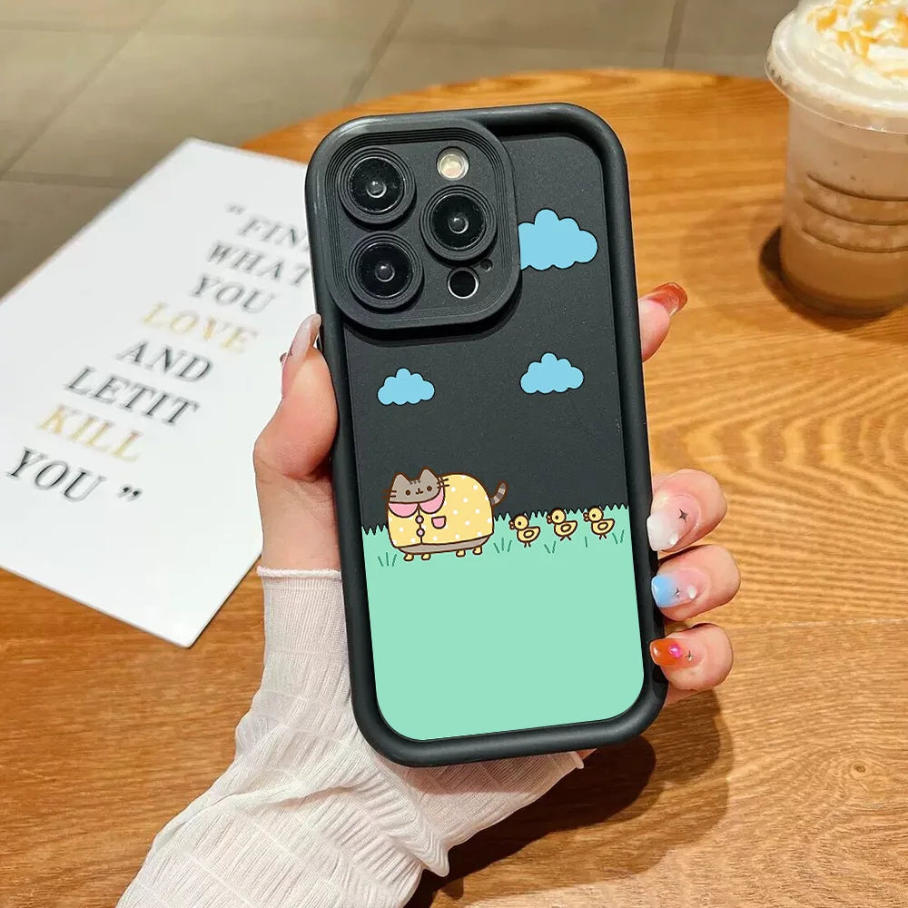 Funny Lovely Pusheen Cat Phone Case For Xiaomi Mi 15 14 13 12 11 Lite Poco M6 X7 X6 F4 F5 X3 X4 X5 C40 GT Pro Ultra 4G 5G Cover