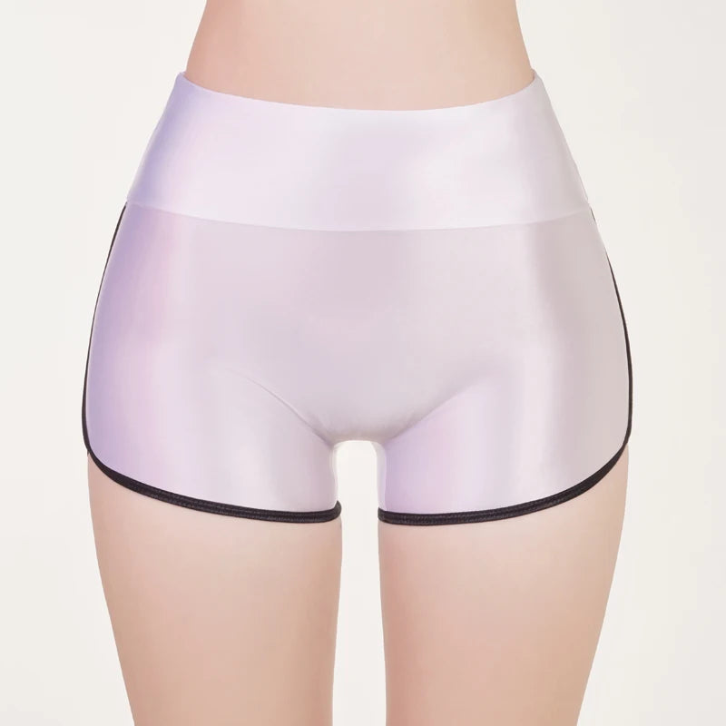 Women Sporty Shorts  Elastic Bodybuild Underwear Hip Lift High Waist Belly Boxers Flat Angle Leggings Sexy Tiny Hot Safety Pants